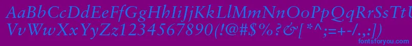 SabonltstdItalic Font – Blue Fonts on Purple Background