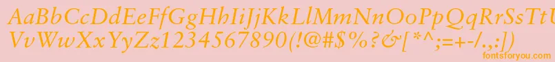 SabonltstdItalic Font – Orange Fonts on Pink Background