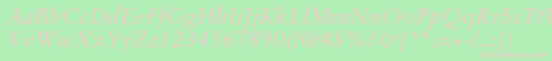 SabonltstdItalic Font – Pink Fonts on Green Background