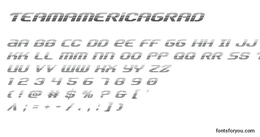 Teamamericagrad-fontti – aakkoset, numerot, erikoismerkit