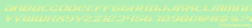 Teamamericagrad-fontti – keltaiset fontit vihreällä taustalla