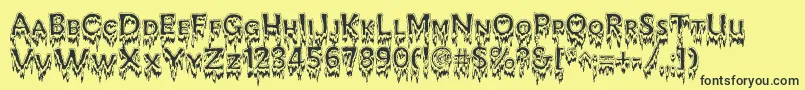 KreepshowFrigid Font – Black Fonts on Yellow Background