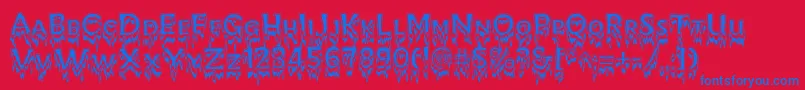 KreepshowFrigid Font – Blue Fonts on Red Background