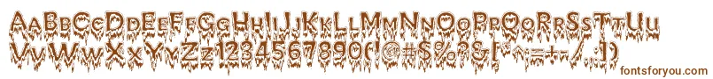 KreepshowFrigid-fontti – ruskeat fontit valkoisella taustalla
