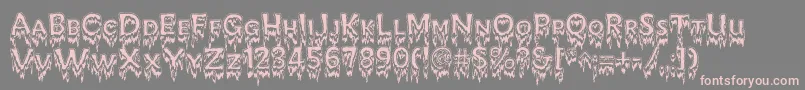 フォントKreepshowFrigid – 灰色の背景にピンクのフォント