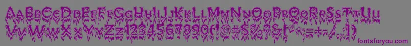 KreepshowFrigid-fontti – violetit fontit harmaalla taustalla