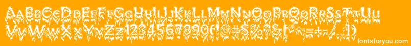 KreepshowFrigid Font – White Fonts on Orange Background