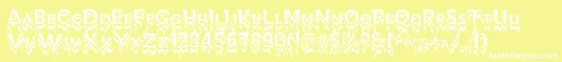 KreepshowFrigid Font – White Fonts on Yellow Background