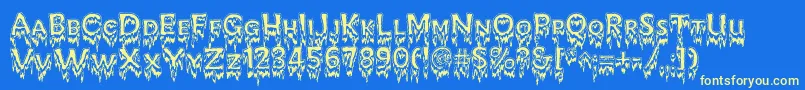 More about KreepshowFrigid Font KreepshowFrigid Font – Yellow Fonts on Blue Background