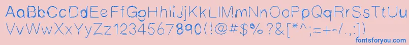 Mbscribbles Font – Blue Fonts on Pink Background