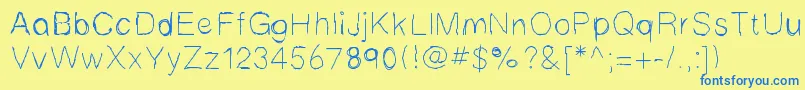 Mbscribbles Font – Blue Fonts on Yellow Background