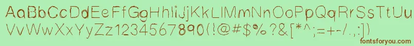 Mbscribbles Font – Brown Fonts on Green Background