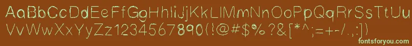 Mbscribbles Font – Green Fonts on Brown Background