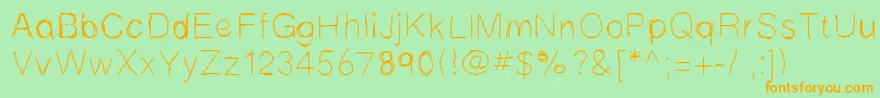 Fonte Mbscribbles – fontes laranjas em um fundo verde
