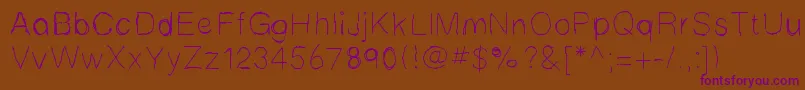 Police Mbscribbles – polices violettes sur fond brun