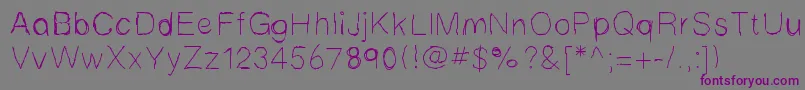 Czcionka Mbscribbles – fioletowe czcionki na szarym tle