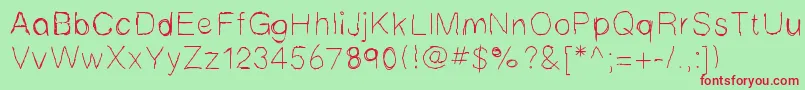 Mbscribbles Font – Red Fonts on Green Background