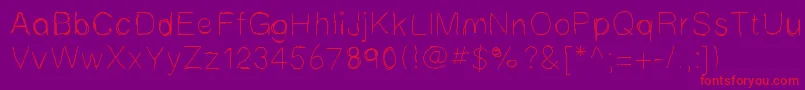 フォントMbscribbles – 紫の背景に赤い文字