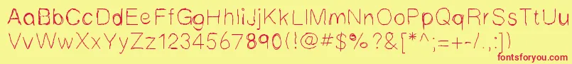 Mbscribbles Font – Red Fonts on Yellow Background