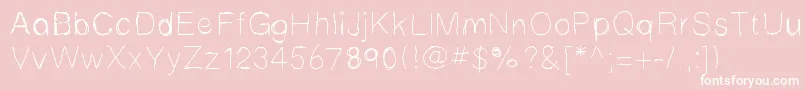 フォントMbscribbles – ピンクの背景に白い文字