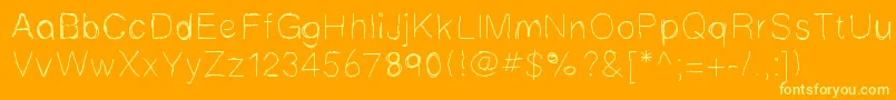 Mbscribbles-Schriftart – Gelbe Schriften auf orangefarbenem Hintergrund