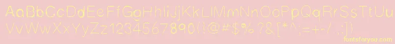 Mbscribbles-fontti – keltaiset fontit vaaleanpunaisella taustalla