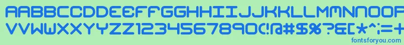 フォントMishmash – 青い文字は緑の背景です。