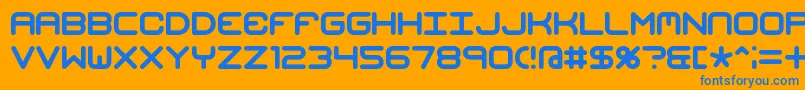 Mishmash Font – Blue Fonts on Orange Background