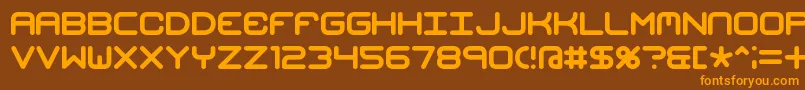 Mishmash-Schriftart – Orangefarbene Schriften auf braunem Hintergrund