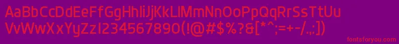 フォントDynoRegular – 紫の背景に赤い文字