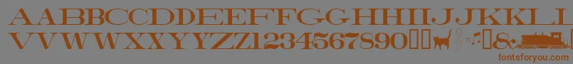 Fonte Railroadroman – fontes marrons em um fundo cinza
