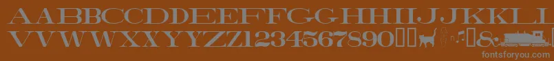 Шрифт Railroadroman – серые шрифты на коричневом фоне