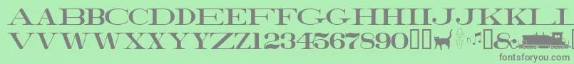 フォントRailroadroman – 緑の背景に灰色の文字