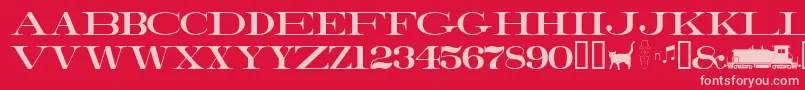 Saiba mais sobre a fonte Railroadroman Fonte Railroadroman – fontes rosa em um fundo vermelho
