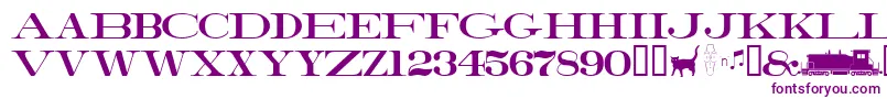 Weitere Informationen zur Railroadroman-Schriftart Railroadroman-Schriftart – Violette Schriften auf weißem Hintergrund