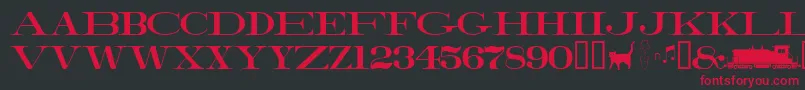 Railroadroman Font – Red Fonts on Black Background