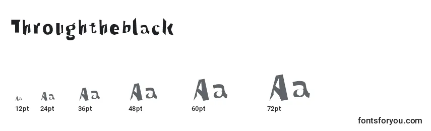 Размеры шрифта Throughtheblack