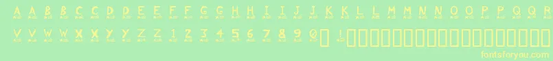 Comet Font – Yellow Fonts on Green Background