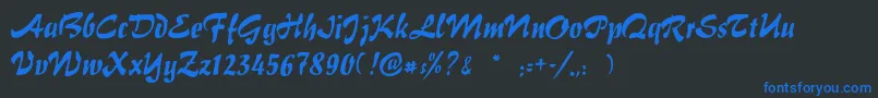 Hokusai Font – Blue Fonts on Black Background
