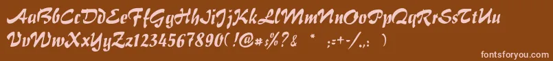 Hokusai Font – Pink Fonts on Brown Background