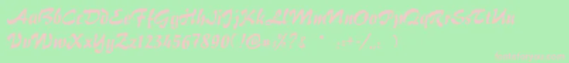 Hokusai Font – Pink Fonts on Green Background