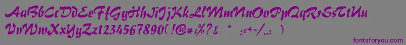 Hokusai Font – Purple Fonts on Gray Background