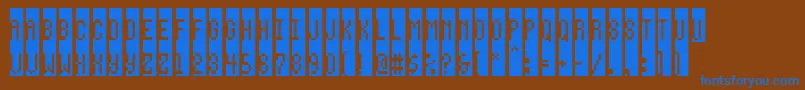 フォントWaybeyondblue – 茶色の背景に青い文字