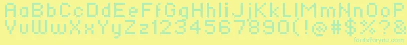 Standard0756 Font – Green Fonts on Yellow Background