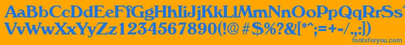 VeronaDemibold Font – Blue Fonts on Orange Background