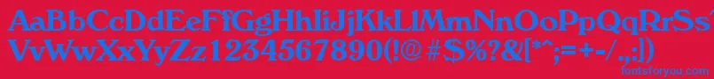 VeronaDemibold Font – Blue Fonts on Red Background