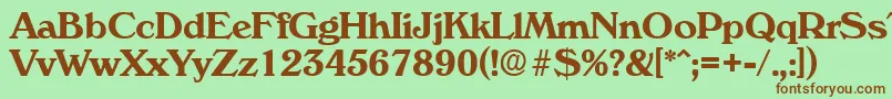 VeronaDemibold Font – Brown Fonts on Green Background