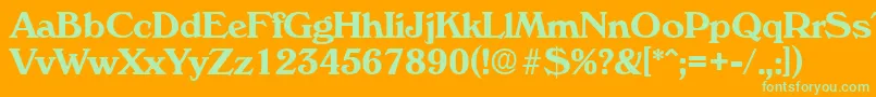 VeronaDemibold Font – Green Fonts on Orange Background