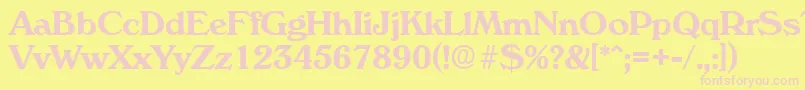 VeronaDemibold Font – Pink Fonts on Yellow Background