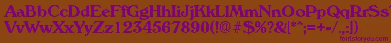 VeronaDemibold Font – Purple Fonts on Brown Background